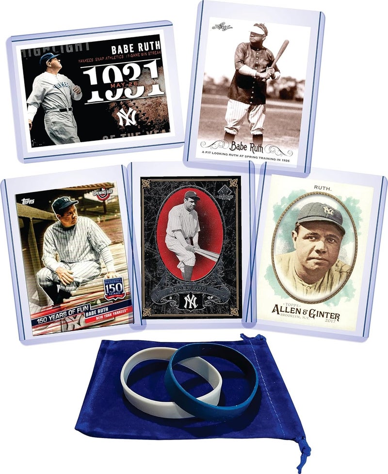 Chaser Babe Ruth (5) Assorted Baseball Cards Gift Pack - New York Yankees - Image 1